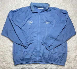 Vintage Reebok Windbreaker Mens Extra Large Blue Embroidered Hooded - Picture 1 of 14