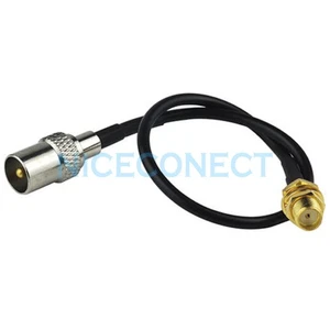 5x IEC DVB-T TV PAL Male to SMA Female Jack RG174 Jumper Pigtail Cable 15cm - Picture 1 of 3