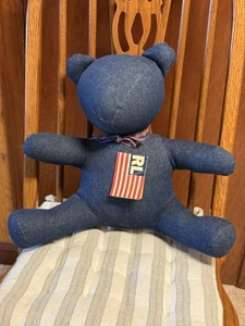 Ralph Lauren Polo Teddybär Plüsch Blau Jeansbär Selten - Bild 1 von 5