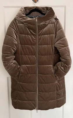 Geox Respira Size 14 Padded Puffa Velvet Coat Jacket Gold Beige Hood Hooded - Image 1 of 4