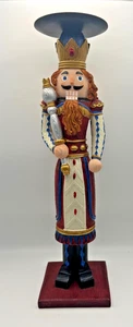 Christmas Nutcracker Figurine Figural Candle Loder 12.5" Resin EUC - Picture 1 of 6