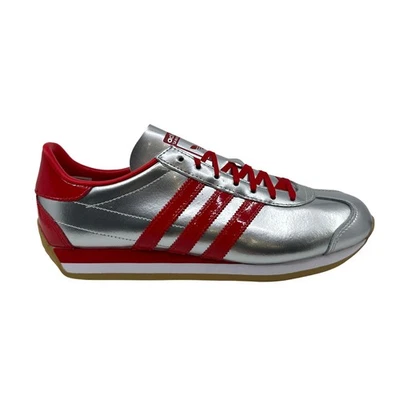 Tenis deportivos Adidas Country OG plateados metálicos rojos escarlata para mujer Foto 1 de 4