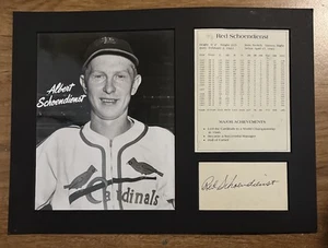 ALBERT "RED" SCHOENDIENST HOF FOTO CARTOLINA 3x5 firmata e opacizzata formato 11,5x15 con certificato di autenticità - Foto 1 di 5