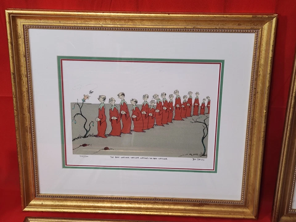 Impresión artística Dr. Seuss “The Bee Watcher” edición limitada bien enmarcada con sello 1 de 4 Foto 1 de 4
