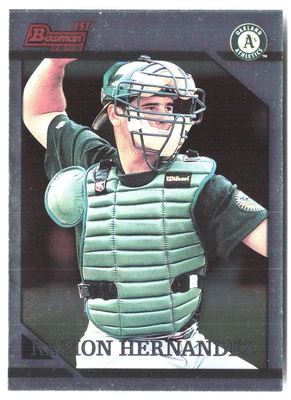 1996 Bowman Foil #220 Ramon Hernandez Oakland Athletics Rookie MM - Image 1 of 2