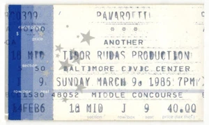 Vintage 1985 Pavarotti Concert Ticket Stub Baltimore MD - Picture 1 of 3