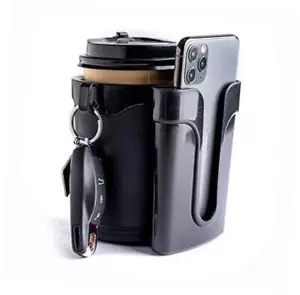 Bike Cup Holder Handlebar with Cell Phone Keys Holder Bicycle Drink Beer - Picture 1 of 7