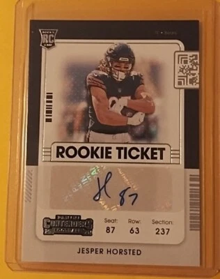 2021 Panini Contenders Football Jesper Horsted Rookie Ticket Auto #284 - Bears - Image 1 of 2