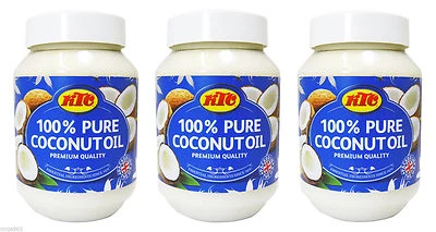 3 x KTC 100% Pure Coconut Oil - Edible, Cooking, Hair & Skin Moisturiser - 500ml - Image 1 of 4