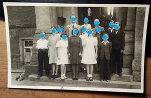 Lehrer und Schüler Mädchen Jungen bei Schulentlassung / Foto Hohnstein S. S. - Picture 1 of 3