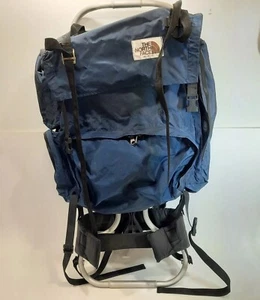 Vintage North Face External Frame Hiking Backpack Blue 1990s size L large - Picture 1 of 11