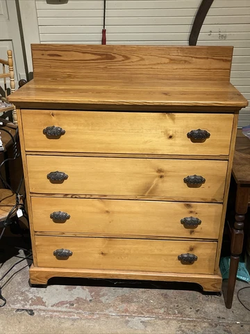 Reclaimed 19th C. Pine,  Antique Pine  4 Drawer Primitive Colonial Chest/Dresser Cover