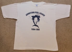 Vintage Single Stitch 90s Bud Light Johnstown Pool League XL Shirt Pool Shark - Picture 1 of 9