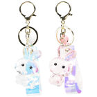 Amosfun Bunny Keychain Crystal Animal Figurine Car Accessories (2pcs)