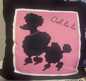 Black Poodle Dog Pillow Thrown - Picture 1 of 1