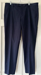 J Crew Mens Navy Blue Bowery Pant Chino Flat Front Fair Trade Factory 38 x 32 - Picture 1 of 15