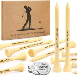 Father 's Day Gifts from Daughter Wife Son - 30PCS 3-1/4 inch Wood Golf Tees Plu - Picture 1 of 7