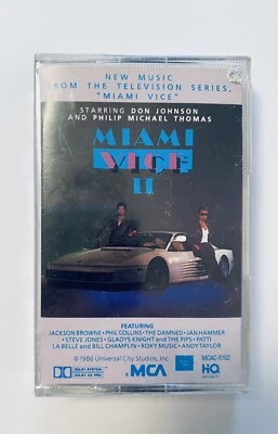 Miami Vice II Soundtrack Cassette Tape 1986 TV Roxy Music Phil Collins NOS - Image 1 of 3