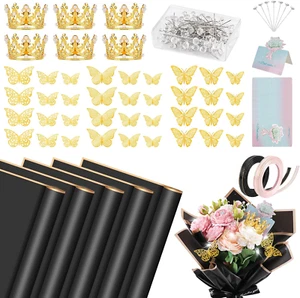 219 Pcs Flower Bouquet Wrapping Paper Waterproof Floral Wrapping Paper Florist S - Picture 1 of 7