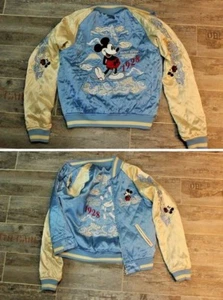 MICKEY MOUSE DISNEY EMBROIDERY JAPAN SOUVENIR REVERSIBLE SUKAJAN JACKET TOKYO - Picture 1 of 1