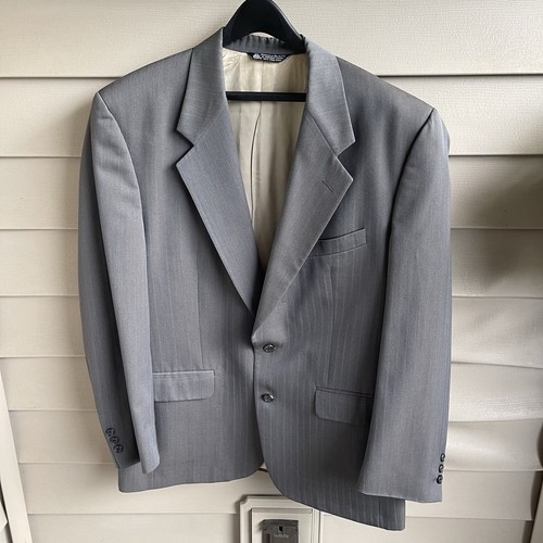 Blazer Christian Dior Le Connaisseur vintage grigio a righe 100% lana made in USA