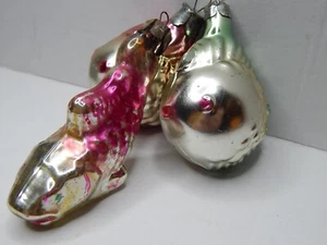 New Year's glass toy "Fish" Vintage Christmas tree toys USSR 3 pcs - Picture 1 of 12