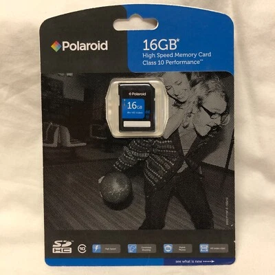 Polaroid 16 GB SDHC High Speed Memory Card 4hr HD Video Class 10 Fast Ship - Image 1 of 2