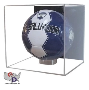 Estuche de exhibición de pelota de fútbol de acrílico tamaño completo cubo de montaje en pared MLS FIFA UEFA - Imagen 1 de 3