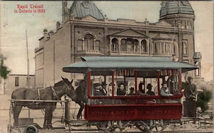 ONTARIO, CANADA - HORSE-DRAWN RAPID TRANSIT - 1910 OLD POSTCARD - Picture 1 of 2