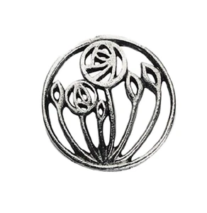 Charles Rennie Mackintosh kreisförmige Rose handgefertigte Zinn Pin Anstecker mit einem MACCRPIN - Bild 1 von 4