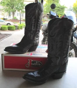 New IGUANA/leather Justin #8311 7.5 EE black (364B)  - Picture 1 of 4