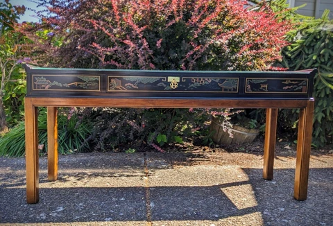 Drexel Et Cetera Chinoiserie Decorated Console Table 1980s Cover