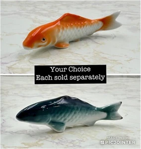 Vintage Japanese Chopstick Rest Goldfish Koi Carp Fish - Porcelain -Your Choice - Picture 1 of 16