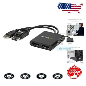 DP to 2x DisplayPort Multi-Monitor Adapter - 4K 30Hz for Windows Systems - Picture 1 of 9