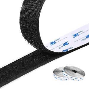 Klettverschluss Selbstklebend, Klettband Selbstklebend Für Stoff Schwarz Doppels - Bild 1 von 12