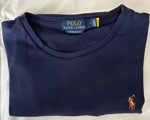 Polo Ralph Lauren Herren T-Shirt Custom Slim Fit Gr. M Navy Rundhals Kurzarm - Bild 1 von 10