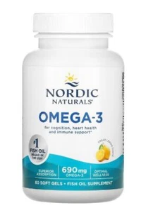 Nordic Naturals Omega-3 limón, 345 mg, 60 cápsulas blandas - Imagen 1 de 2