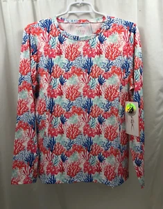 Women's Gottex Golf Tennis Ruffled Back Shirt Large Coral - Picture 1 of 2