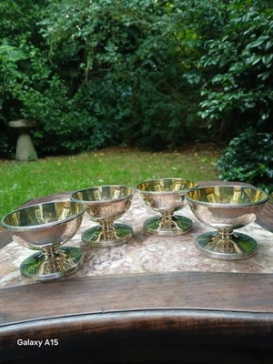 FINE SET OF FOUR GEORGE III CRESTED SILVER PEDESTAL SALTS, HENRY NUTTING, 1802 - Image 1 of 4