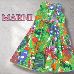Vestido MARNI Botánico Estampado Floral Lindo Multicolor Sin Mangas Mujeres de Japón - Imagen 1 de 12