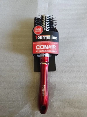 Conair Tourmaline Ceramic Boar Hair Bristles Round ~ Red ~ New - Image 1 of 4