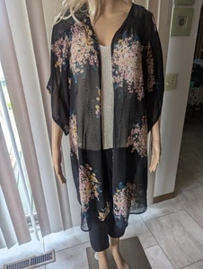 MAURICES XL Sheer Flowy Duster Cardigan Swimsuit Cover Up - Picture 1 of 4