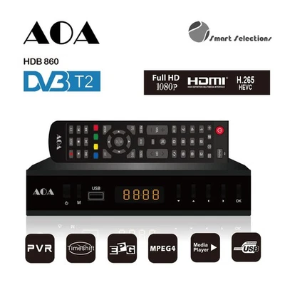 AOA HDB860 FHD DVB-T2 H.265 PVR  Media Play Set Top Box Refurbished - image 1 of 4