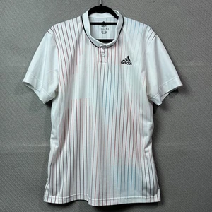 Adidas Polo Shirt Mens XL White Blade Collar FreeLift Tennis Golf Preppy Outdoor - Picture 1 of 13
