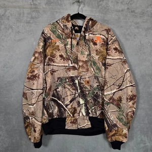 Carhartt Mens Large J220 CAP Camouflage Hooded Coat/Jacket embroidered camo - Picture 1 of 14