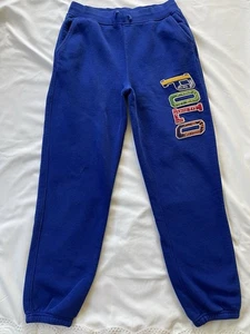 Polo Ralph Lauren Sweatpants Blue Applique' Logo Jogger Youth Large (14-16) - Picture 1 of 6