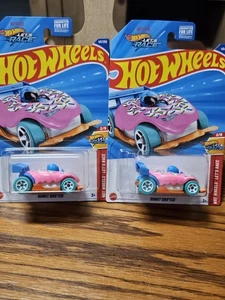Lot Of 2 2025 HOT WHEELS 40/250 Donut Drifter 2/5 Hot Wheels Lets Race {Pink} - Picture 1 of 5