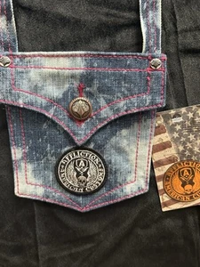 Affliction Crossbody Sling Bag Denim American Customs Cyber Y2K Grunge USA Made - Picture 1 of 11