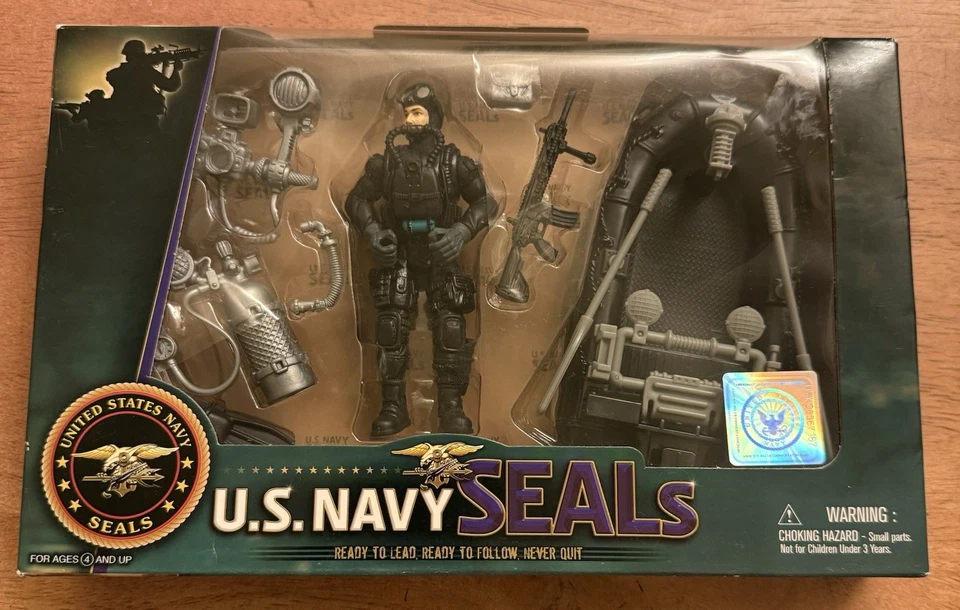 Excite U.s. Navy Seals Water Recon Action Figure Set With Boat A4