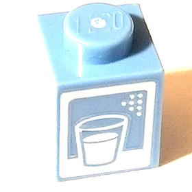 LEGO Medium Blue 1x1 Brick Water Glass Pattern Print 3005 / 30071 Parts Pieces